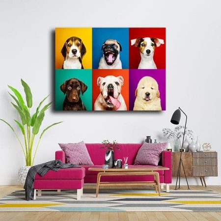 Tableau Pop Art Chien au mur