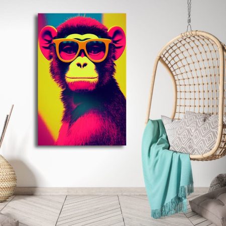 Tableau Singe Pop au mur