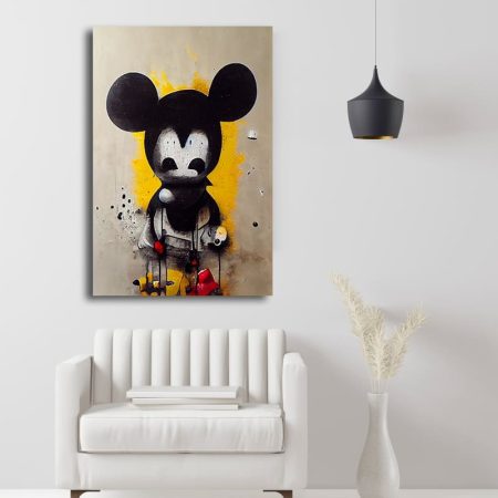 Tableau Street Art Mickey au mur