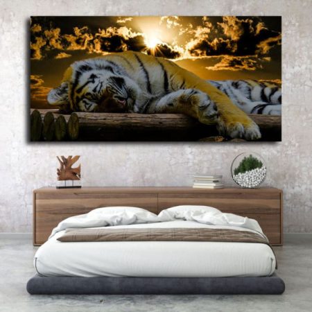 Tableau Tigre Jaune au mur